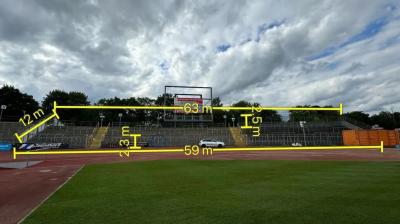 Abmessung Gästeblock Donaustadion Ulm